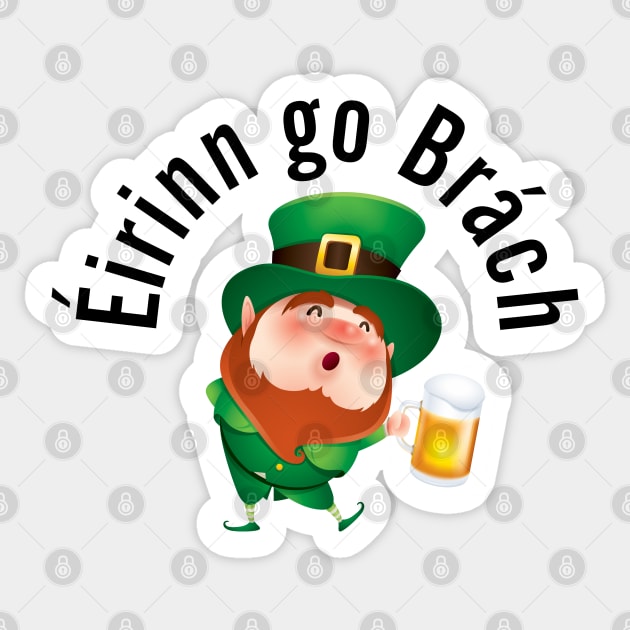 Cartoon Leprechaun with Beer Sticker by HolidayBug